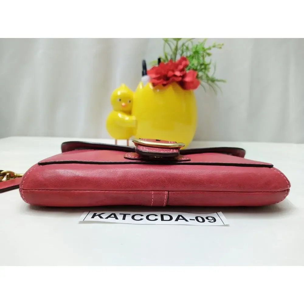 Coach Bleecker Red Leather Buckle Wristlet - Wallet